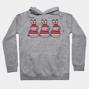 Three Bunny Rabbits Distracted Boyfriend Meme Stripes Hoodie